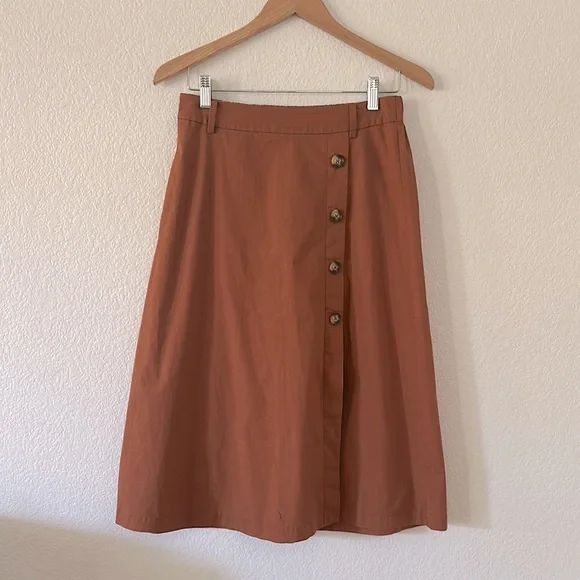 WORTHINGTON Orange Button-Front Skirt - Picture 1 of 3